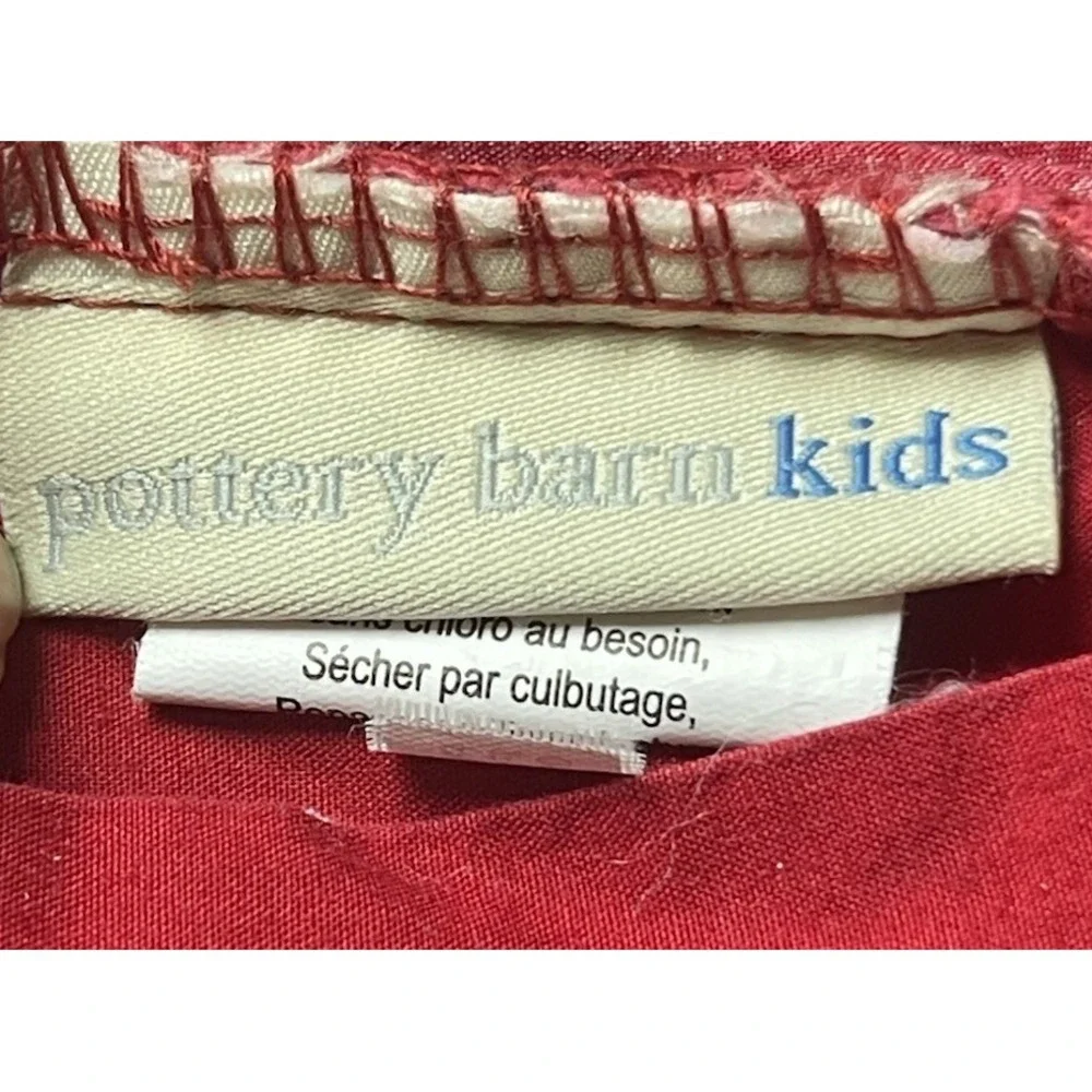 Pottery Barn Kids Twin Duvet Cover Bedspread Red w/White Stars Organic Cotton